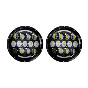 HEISE 7″ LED Light w/Black Face & Partial Halo – 21 LED