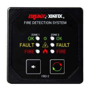 Fireboy-Xintex Two Zone Detection & Alarm Panel – 2-5/8″ Display – 12/24V DC