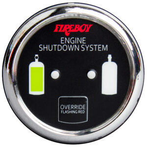 Fireboy-Xintex Deluxe Helm Display w/Gauge Body, LED & Color Graphics f/Engine Shutdown System – Chrome Bezel Display