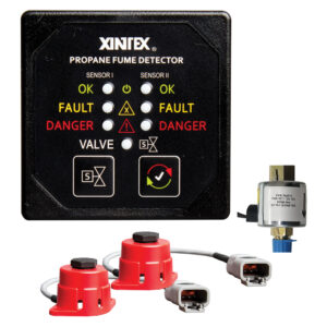 Fireboy-Xintex Propane Fume Detector, 2 Channel, 2 Sensors, Solenoid Valve & Control & 20' Cable – 24V DC