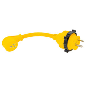 Camco 30AM/15AF Power Grip Marine 12″ Dogbone – M-Locking/90F Adapter