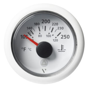 Veratron 52 MM (2-1/16″) ViewLine Temperature Gauge 105°F to 250°F – White Dial/Bezel