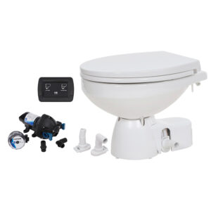 Jabsco Quiet Flush E2 Raw Water Toilet Regular Bowl – 24V – Soft Close Lid