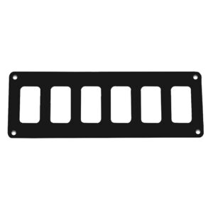 Pacer Switch Panel – 6 Switch & 1 Row – 8″ x 2.75″ – Black Powder Coated Aluminum