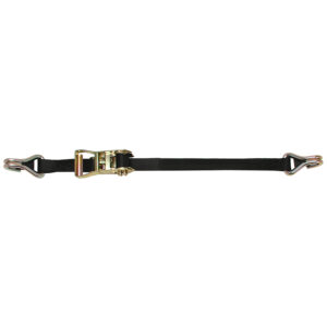 CargoBuckle Ratchet Strap Tie-Down w/Double J-Hooks & Keeper – 1″ x 12'