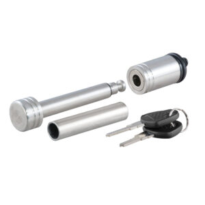 CURT 1/2″ Hitch Lock w/5/8″ Adapter – 1-1/4″ or 2″ Receiver – Barbell- Stainless Steel