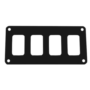 Pacer Switch Panel – 4 Switch & 1 Row – 5.5″ x 2.75″ – Black Powder Coated Aluminum