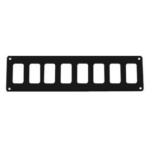 Pacer Switch Panel – 8 Switch & 1 Row – 12.5″ x 2.75″ – Black Powder Coated Aluminum