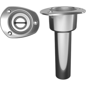 Mate Series Stainless Steel 0° Rod & Cup Holder – Open – Oval Top