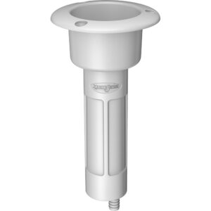 Mate Series Plastic 0° Rod & Cup Holder – Drain – Round Top – White