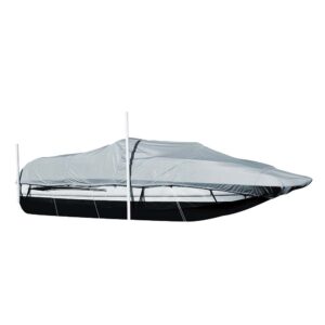 Carver Sun-DURA® Styled-to-Fit Boat Cover f/24.5' Sterndrive Deck Boats w/Walk-Thru Windshield – Grey