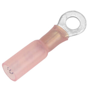 Pacer 22-18 AWG Heat Shrink Ring Terminal – #8 Stud Size – 100 Pack