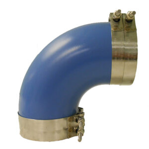 Trident Marine 4″ ID 90-Degree Blue Silicone Molded Wet Exhaust Elbow w/4 T-Bolt Clamps