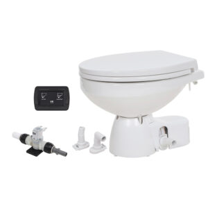 Jabsco Quiet Flush E2 Fresh Water Toilet Regular Bowl – 24V – Soft Close Lid