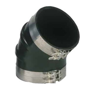 Trident Marine 5″ ID 45-Degree EPDM Black Rubber Molded Wet Exhaust Elbow w/4 T-Bolt Clamps