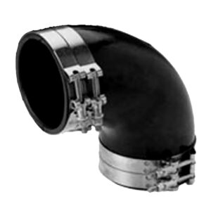 Trident Marine 4″ ID 90-Degree EPDM Black Rubber Molded Wet Exhaust Elbow w/4 T-Bolt Clamps