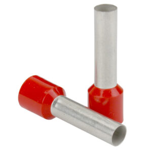 Pacer Red 16 AWG Wire Ferrule – 8mm Length – 25 Pack