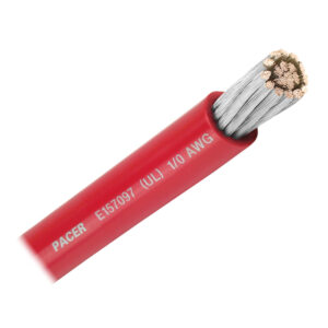 Pacer Red 1/0 AWG Battery Cable – 50′