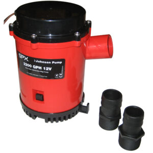 Johnson Pump 2200 GPH Bilge Pump 1-1/8″ Hose 12V Threaded Port