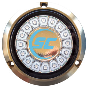 Shadow-Caster Bimini Blue Single Color Underwater Light – 16 LEDs – Bronze