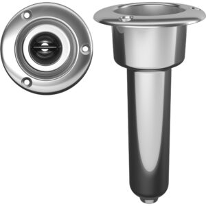 Mate Series Stainless Steel 0° Rod & Cup Holder – Drain – Round Top