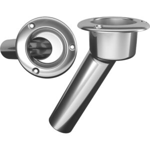 Mate Series Stainless Steel 30° Rod & Cup Holder – Open – Round Top