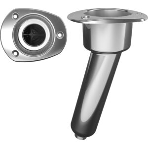 Mate Series Stainless Steel 15° Rod & Cup Holder – Drain – Oval Top