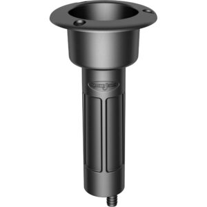 Mate Series Plastic 0° Rod & Cup Holder – Drain – Round Top – Black