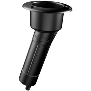Mate Series Plastic 15° Rod & Cup Holder – Drain – Round Top – Black