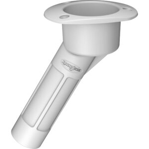 Mate Series Plastic 30° Rod & Cup Holder – Open – Oval Top – White