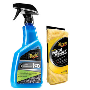 Meguiar's Hybrid Ceramic Wax w/Water Magnet Microfiber Drying Towel – 22″ x 30″
