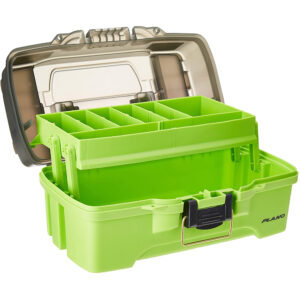 Plano 1-Tray Tackle Box w/Dual Top Access – Smoke & Bright Green