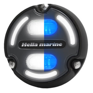 Hella Marine Apelo A2 Blue White Underwater Light – 3000 Lumens – Black Housing – Charcoal Lens w/Edge Light