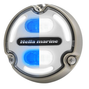 Hella Marine Apelo A2 Blue White Underwater Light – 3000 Lumens – Bronze Housing – White Lens w/Edge Light