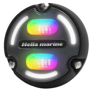 Hella Marine A2 RGB Underwater Light – 3000 Lumens – Black Housing – Charcoal Lens w/Edge Light