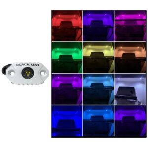 Black Oak Rock Accent Light – RGB – White Housing