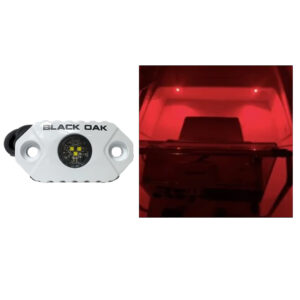 Black Oak Rock Accent Light – Red LEDs – White Housing