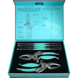 Toadfish Crab/Lobster Tool Set – 2 Shell Cutters & 4 Seafood Forks