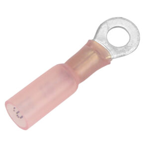 Pacer 22-18 AWG Heat Shrink Ring Terminal – #10 Stud Size – 25 Pack