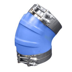 Trident Marine 6″ ID 45-Degree Blue Silicone Molded Wet Exhaust Elbow w/4 T-Bolt Clamps