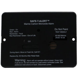 Safe-T-Alert 62 Series Marine Carbon Monoxide Alarm – 24V Flush Mount – Black