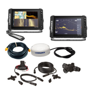 Lowrance Elite™ FS 10 BOAT in A BOX w/Active Imaging 3-in-1 – 2 Displays, TD, GPS Antenna, Starter Kit, 25′ Ethernet Cable