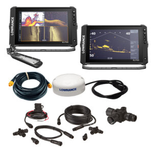 Lowrance Elite™ FS 12 BOAT in A BOX with Active Imaging 3-in-1 – 2 Displays, TD, GPS Antenna, Starter Kit, 25′ Ethernet Cable
