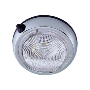 Perko Surface Mount Dome Light – 6″ O.D.(5″ Lens) – Chrome Plated