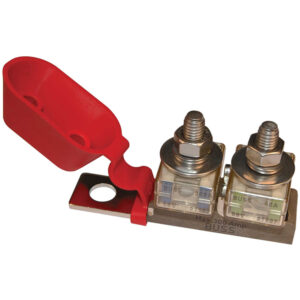 Blue Sea 2151 Terminal Fuse Block – 3/8″ Mounting Hole – 2 Terminal Studs