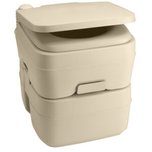 Dometic 965 Portable Toilet w/Mounting Brackets- 5 Gallon – Parchment
