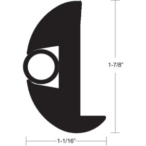 TACO Flex Vinyl Rub Rail Kit – Black w/Black Insert – 70′ – 1-7/8″ x 1-1/16″