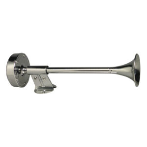 Schmitt Marine Deluxe All-Stainless Shorty Single Trumpet Horn – 12V