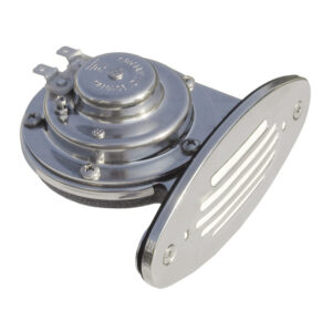 Schmitt Marine Mini Stainless Steel Single Drop-In Horn w/Stainless Steel Grill – 12V High Pitch