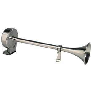 Schmitt Marine Deluxe All-Stainless Single Trumpet Horn – 24V